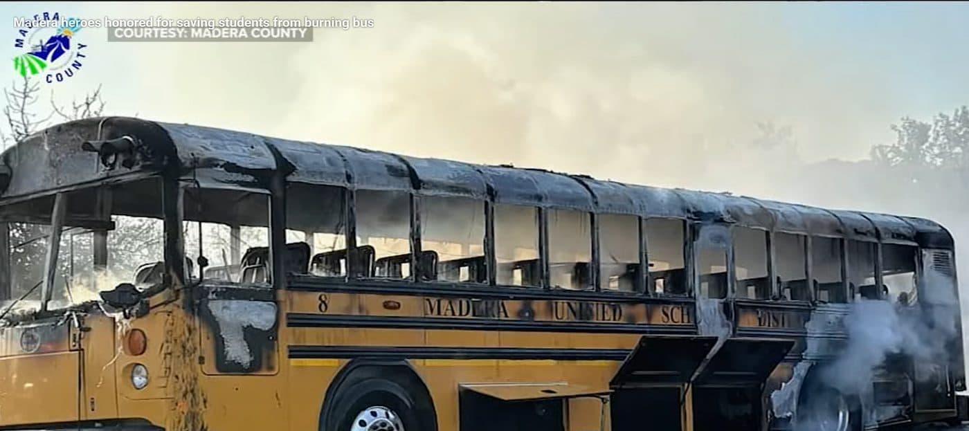 Burned school bus